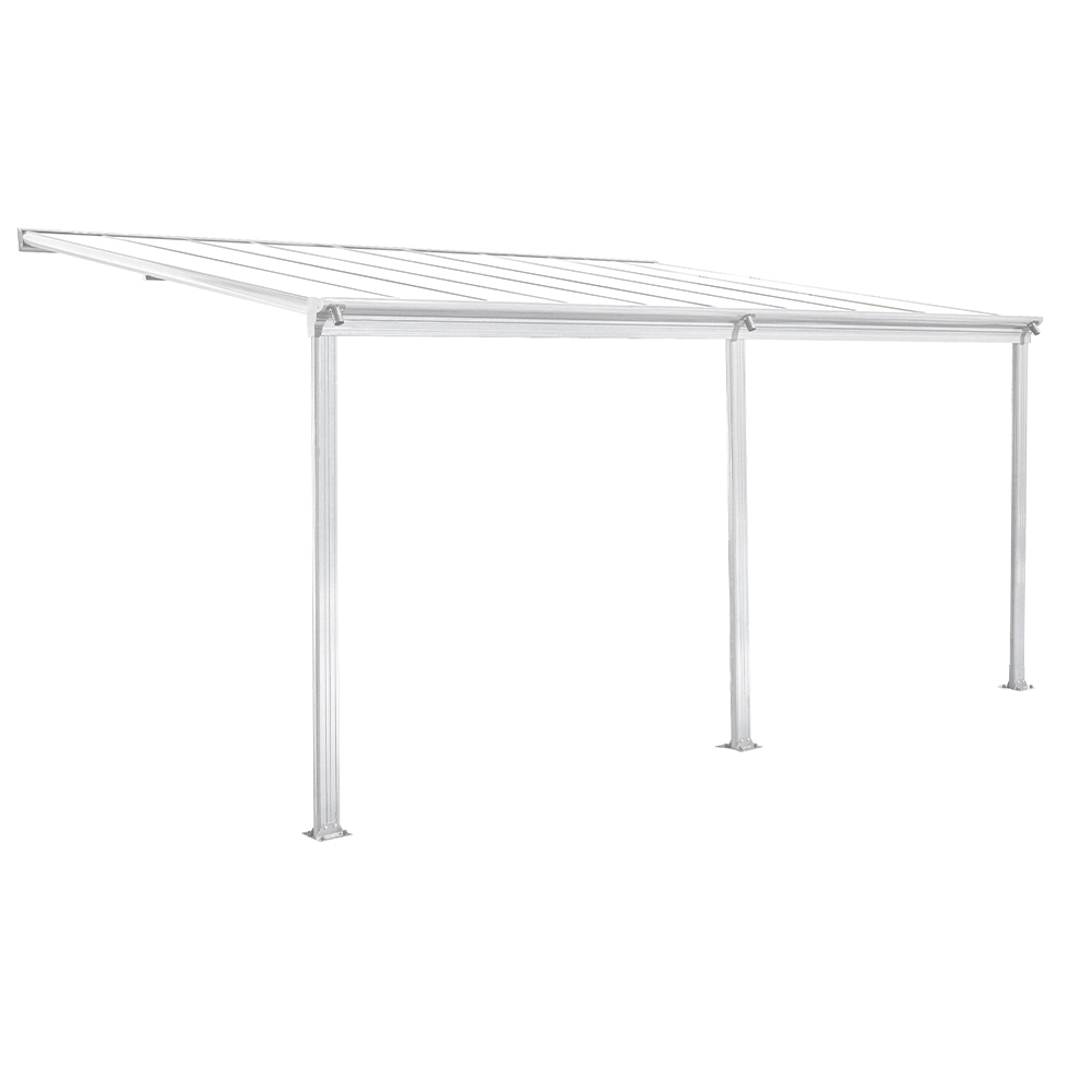 HC Garten & Freizeit Terrassenüberdachung-/Terrassendach Veranda, 557 x 303 x 258 cm - Weiss