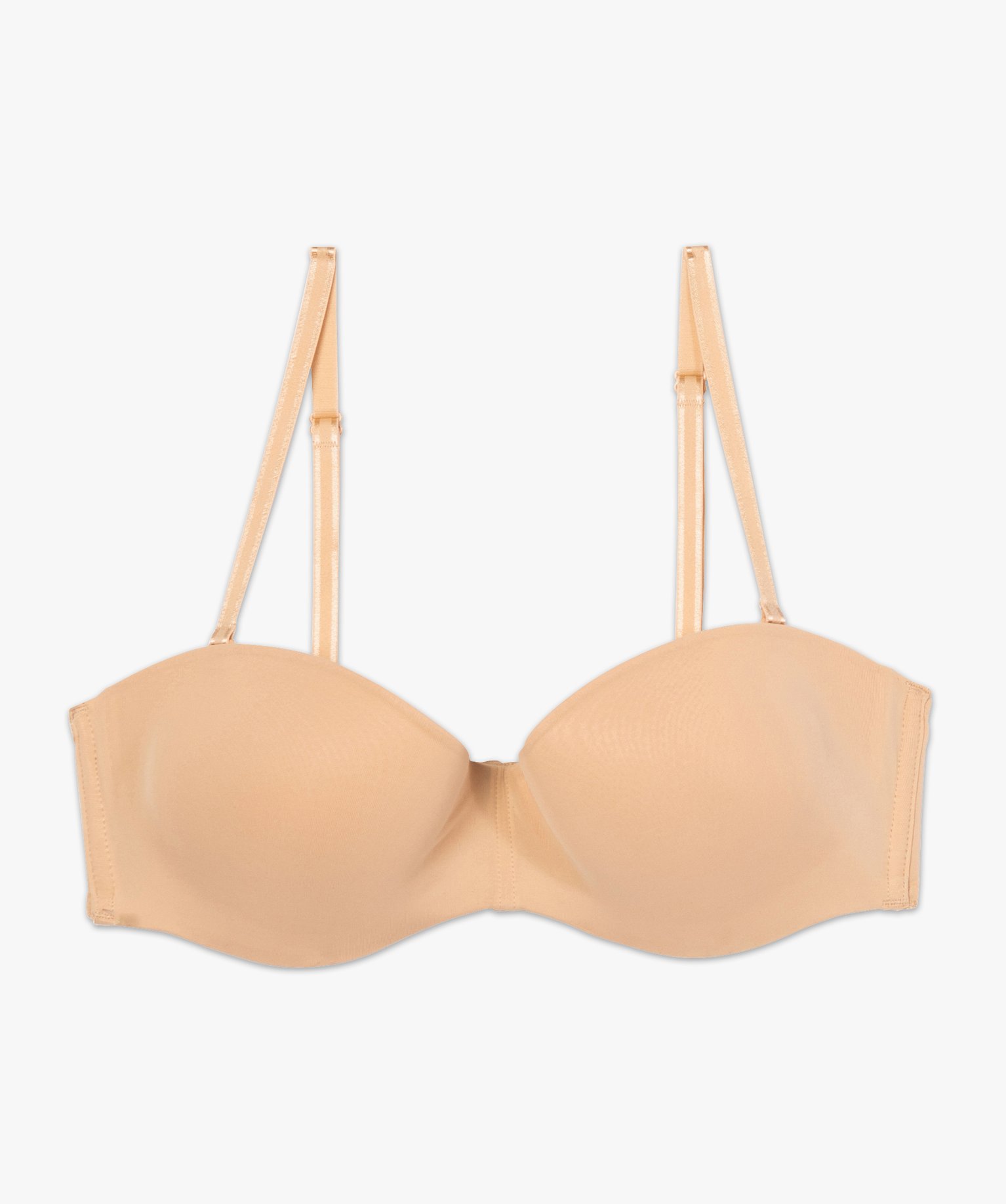 Soutien-gorge bandeau en microfibre avec bretelles muti-pos... beige clair | GEMO