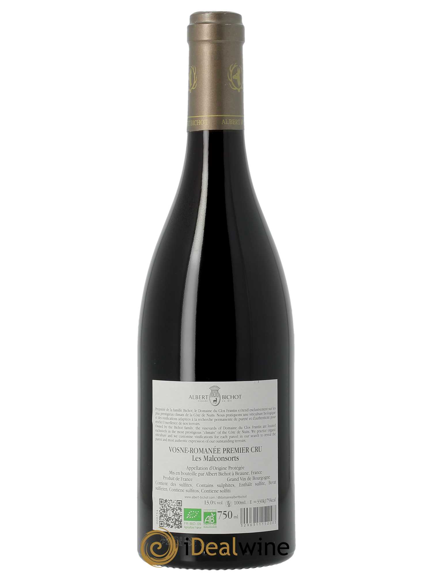 Vosne-Romanée 1er Cru Les Malconsorts Clos Frantin - Albert Bichot  2021 - Lot de 1 Bouteille