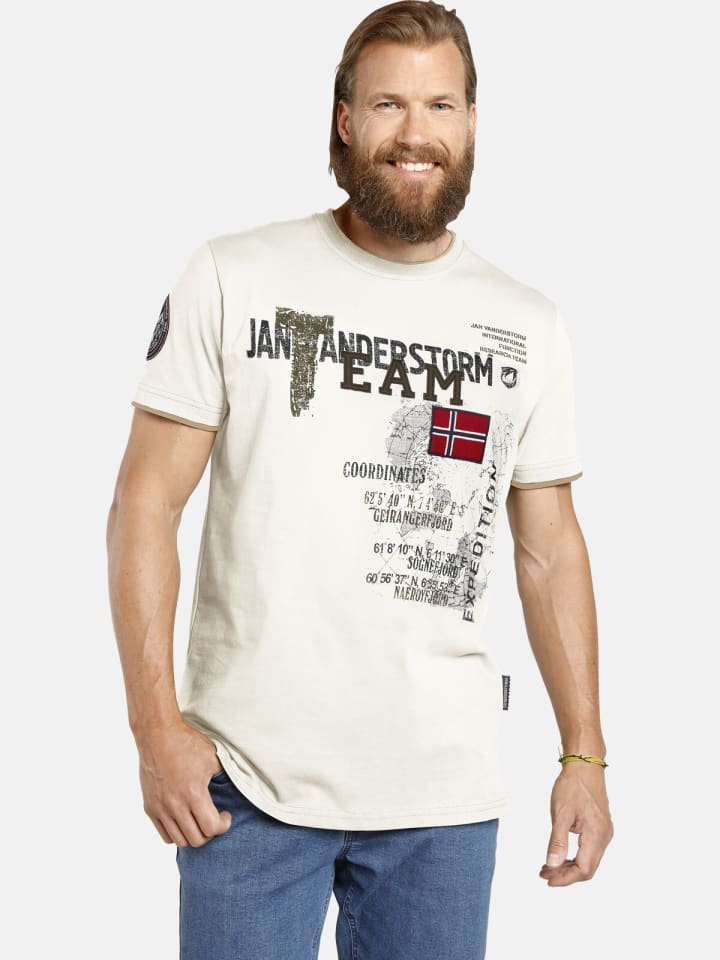 Jan Vanderstorm T-Shirt SÖLVE in wollweiß günstig kaufen