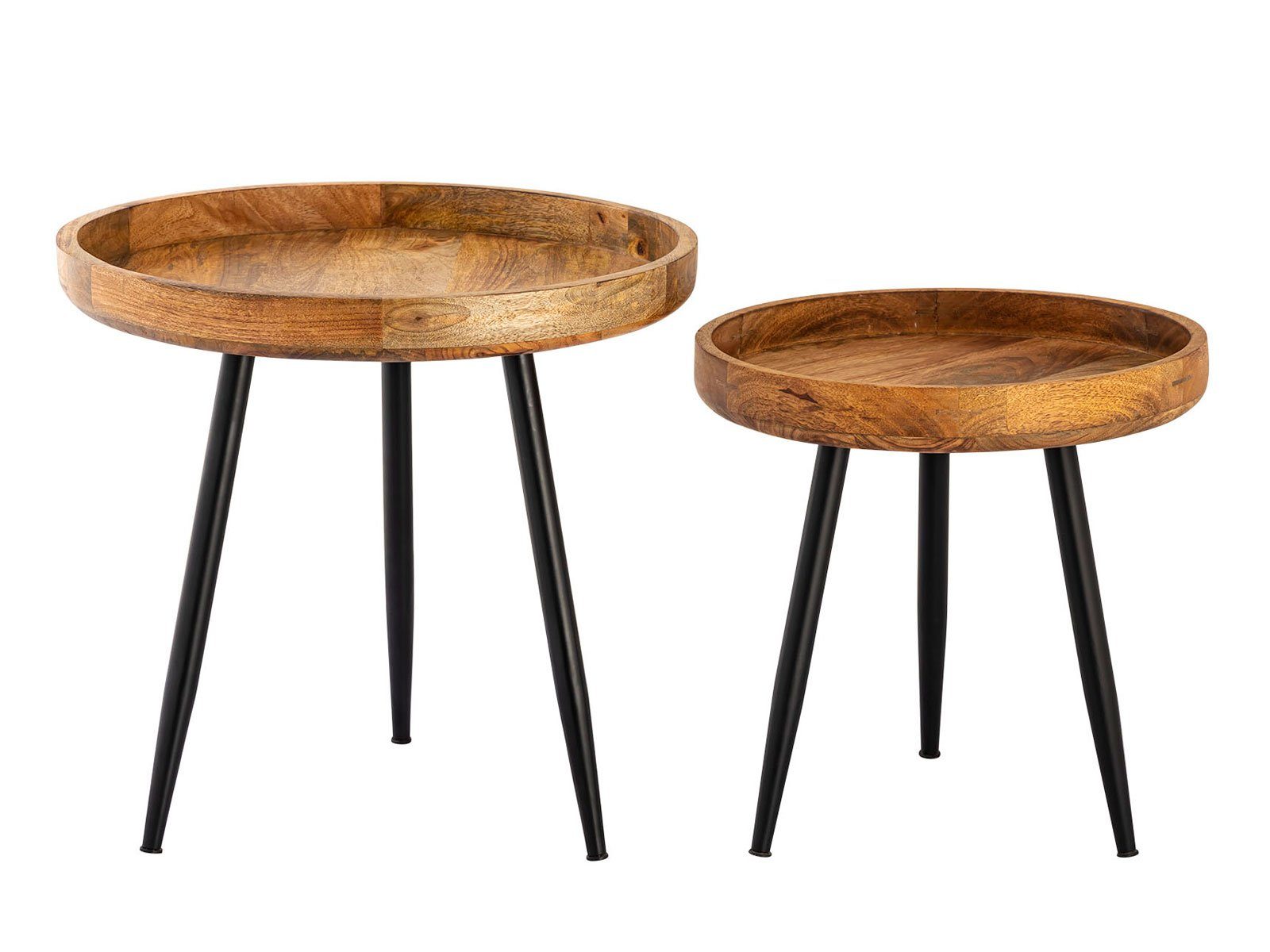 Minara Couchtisch Beistelltisch Holz rund Couchtisch Wohnzimmer