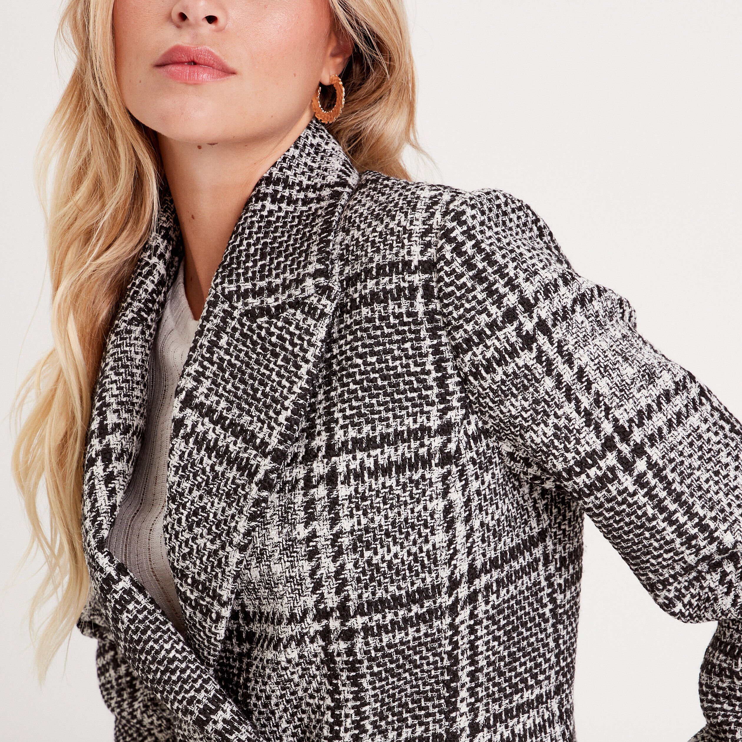Veste blazer double boutonnage noir femme | Cache Cache