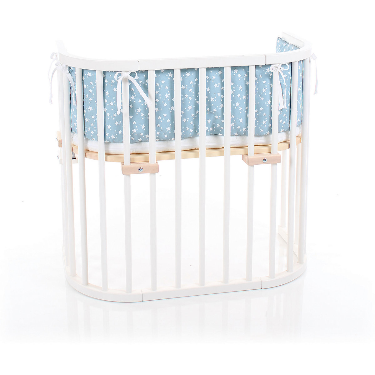 Beistellbett babybay Original, weiß lackiert mit Liegefläche aus Zirbelkiefer