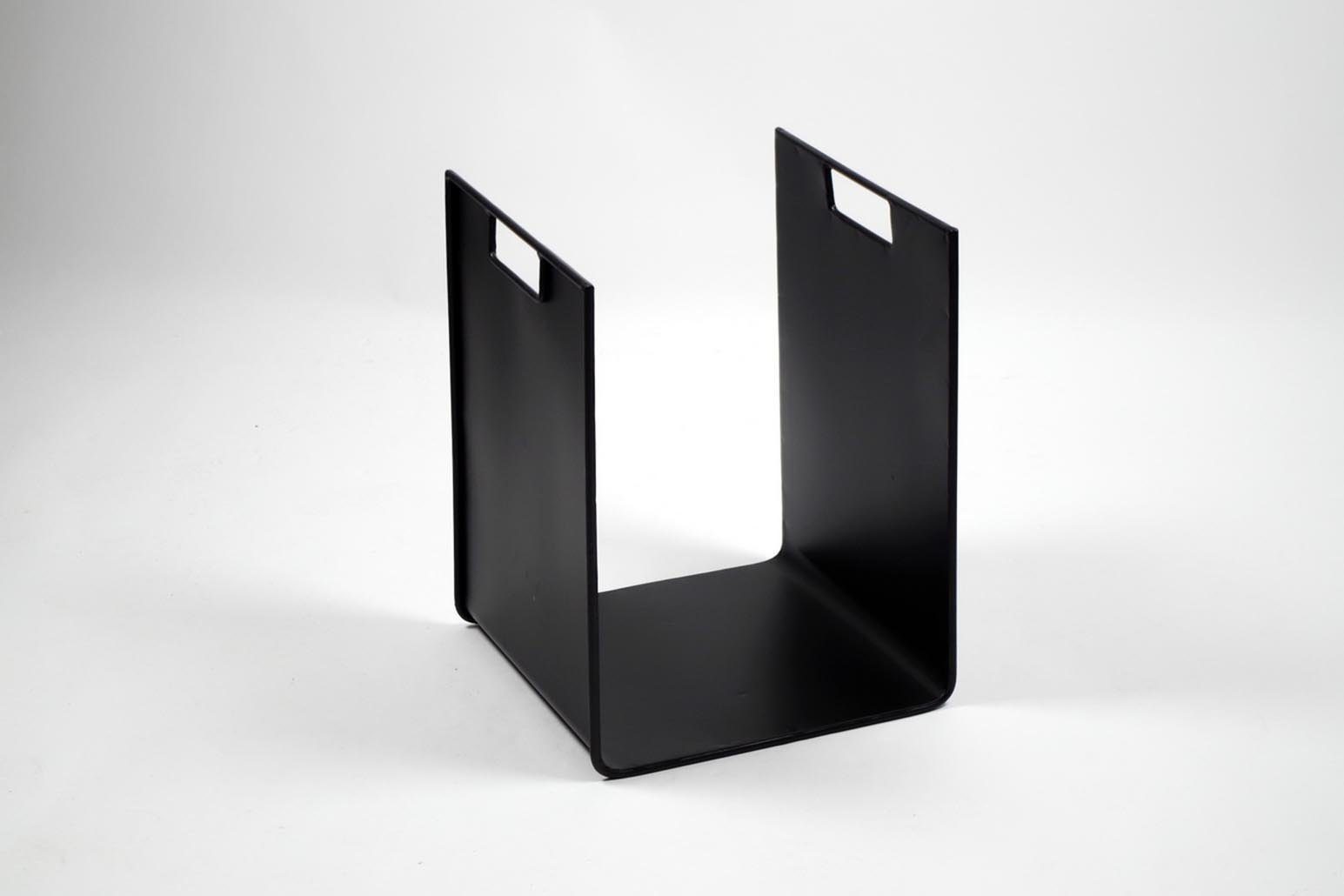 Kobolo Kaminholzregal Kaminholzständer aus schwarz lackiertem Metall 44cm hoch, BxTxH:33x34x44 cm
