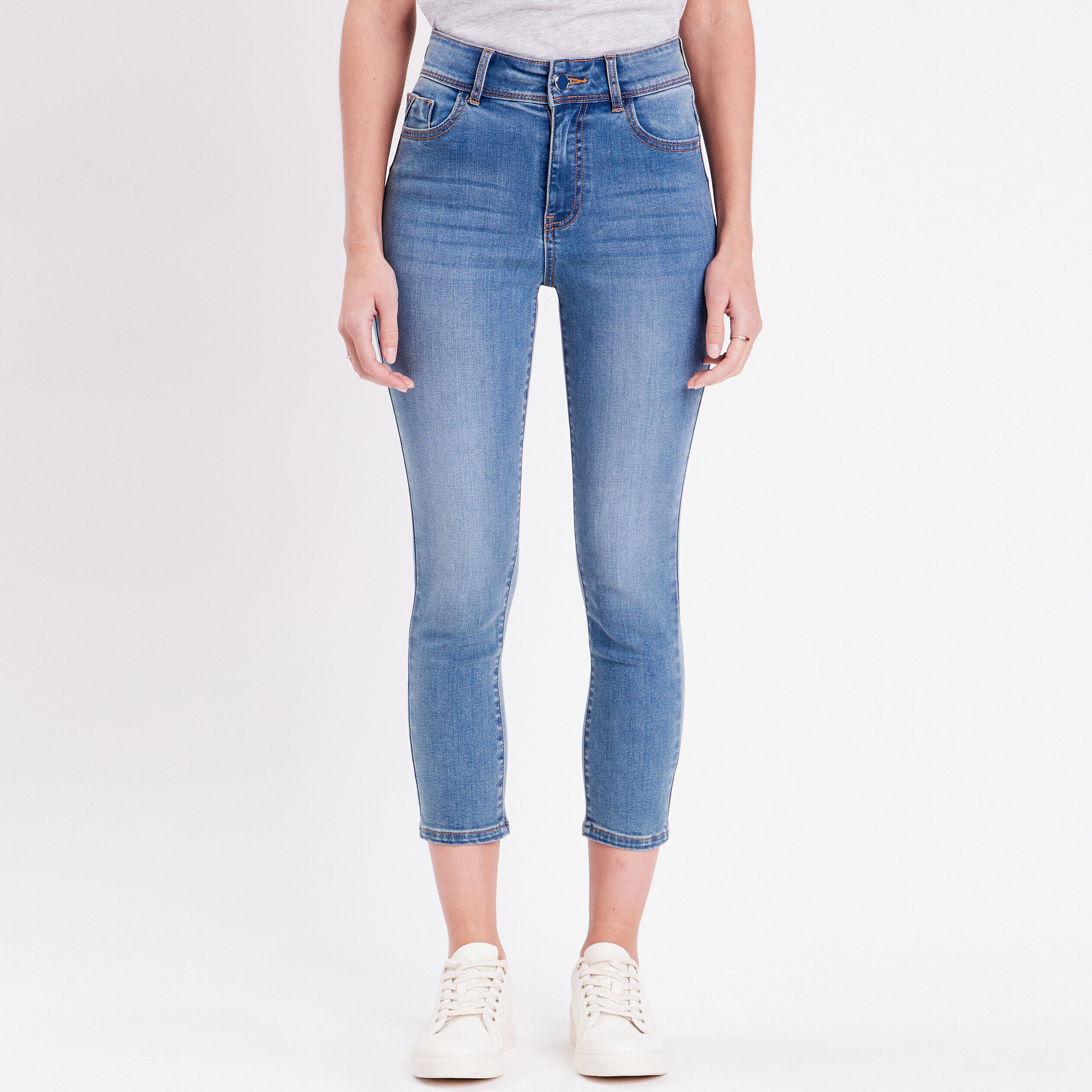 Jeans slim 7/8ème push up denim double stone femme | Cache Cache