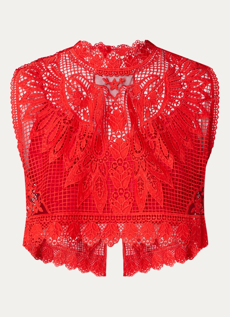 Κόκκινο crop top με σχέδιο τουκάν και ανοιχτό σχέδιο από το Farm Rio