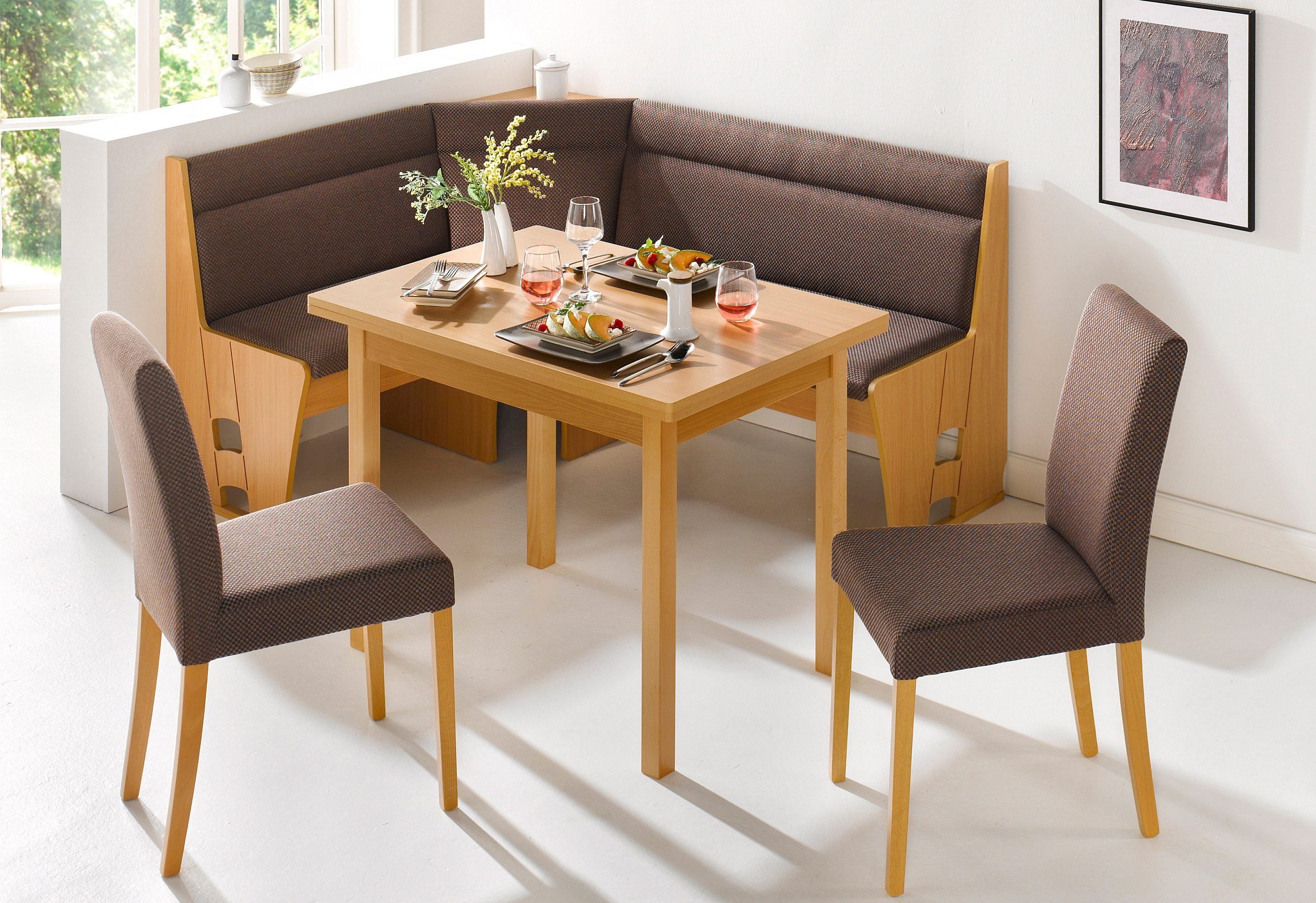 SCHÖSSWENDER 4-Fußstuhl Baden (Set, 2 St), Gestell Massivholz