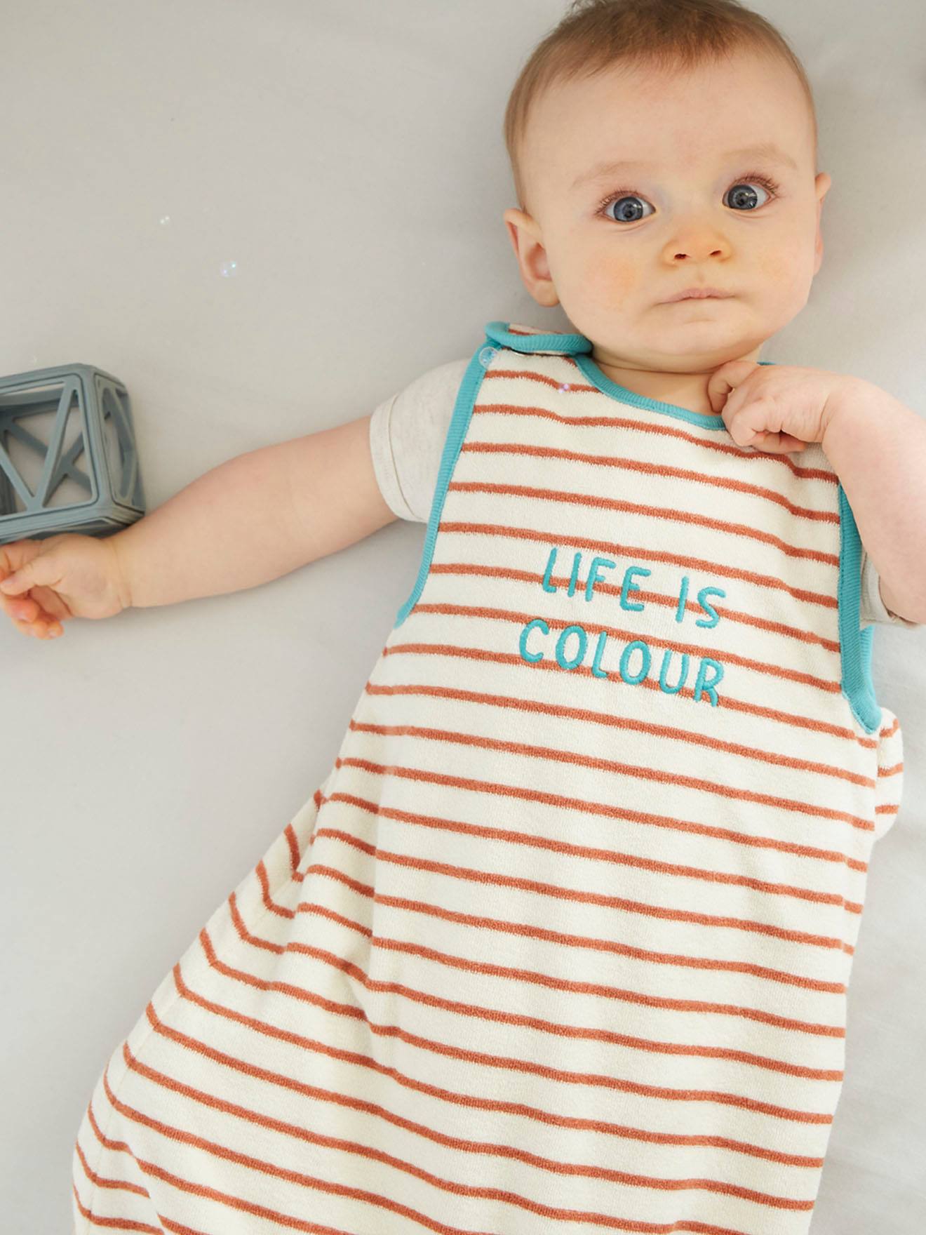 Vertbaudet Baby Sommerschlafsack SUMMER DREAMS Oeko-Tex - braun gestreift