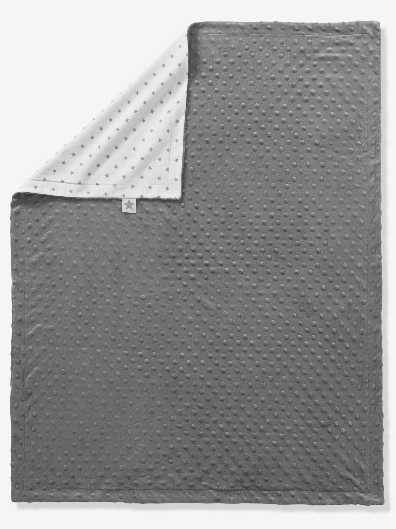 Couverture bébé bi-face minky/molleton STELLA rose