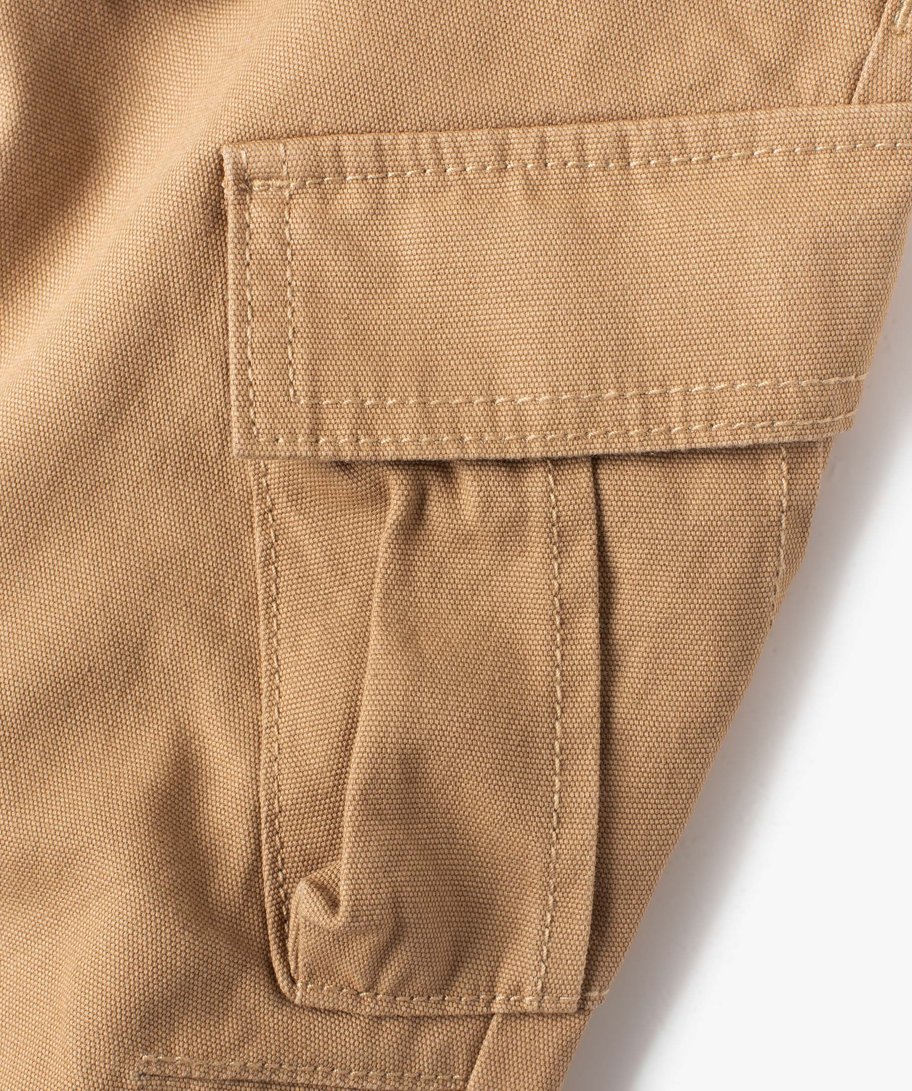 Pantalon Garçon cargo en twill avec ceinture rayée - LuluC... beige | GEMO