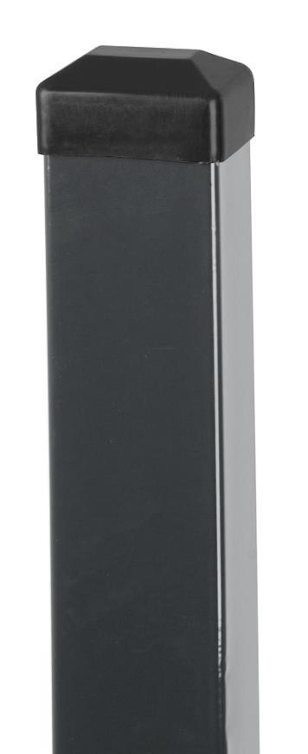PROREGAL® Gartenzaun Maschendrahtzaun, Zaunpfosten, mit Kappe, Quadrat Eurostandard, 2000/6