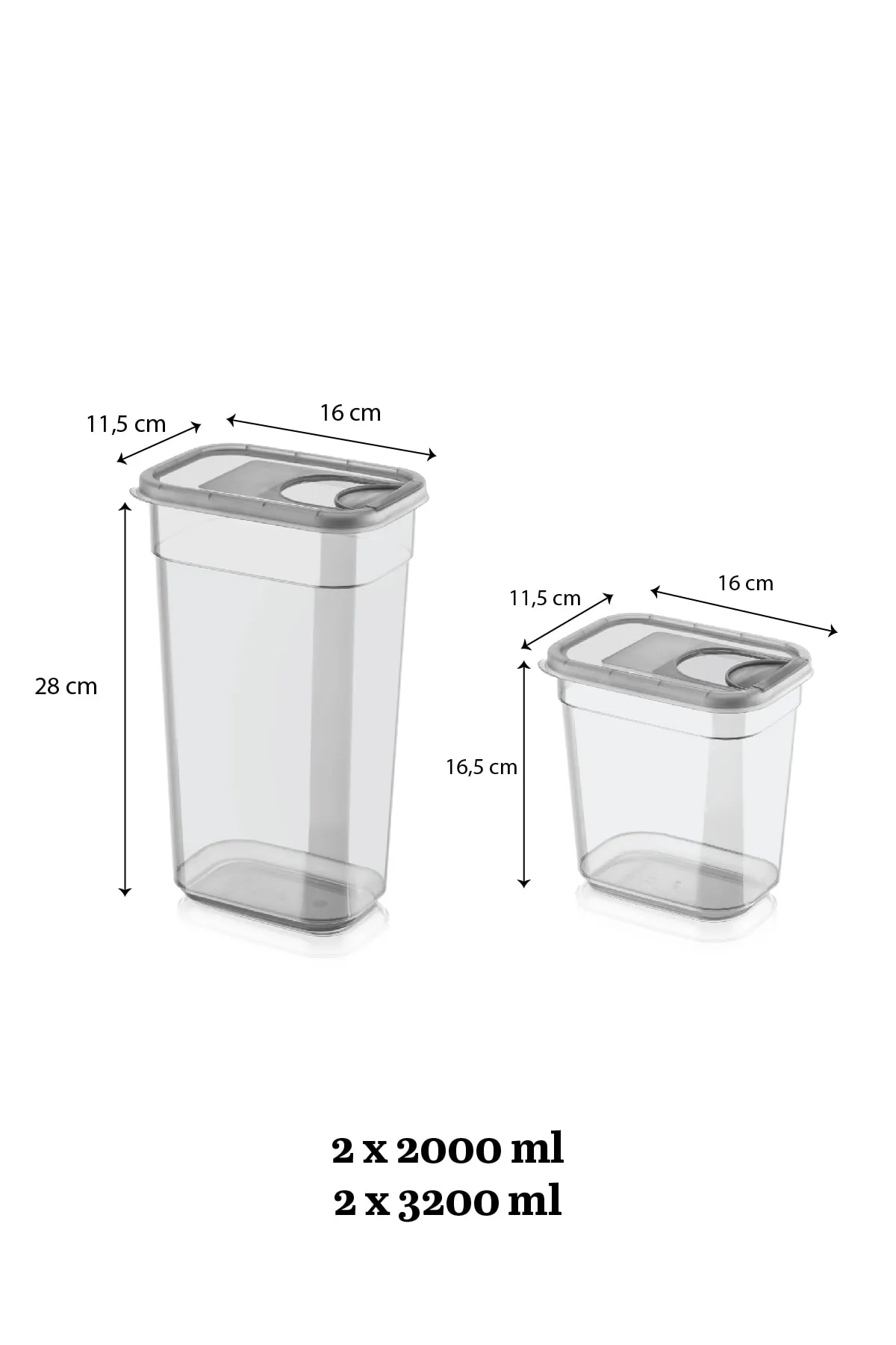 Meleni Home  4-teilige Vega-Tablettenwaschmittel-Aufbewahrungsbox mit Schiebedeckel, beschriftet, rechteckiger Aufbewahrungsbehälter, 2 l–3,2 l