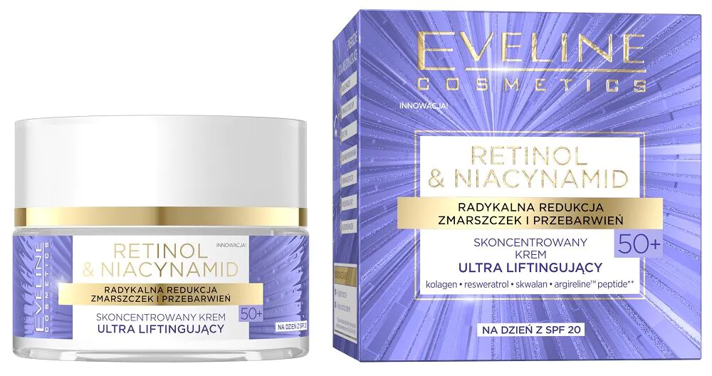 „Eveline“ retinolio ir niacinamido dieninis kremas nuo 50 metų
