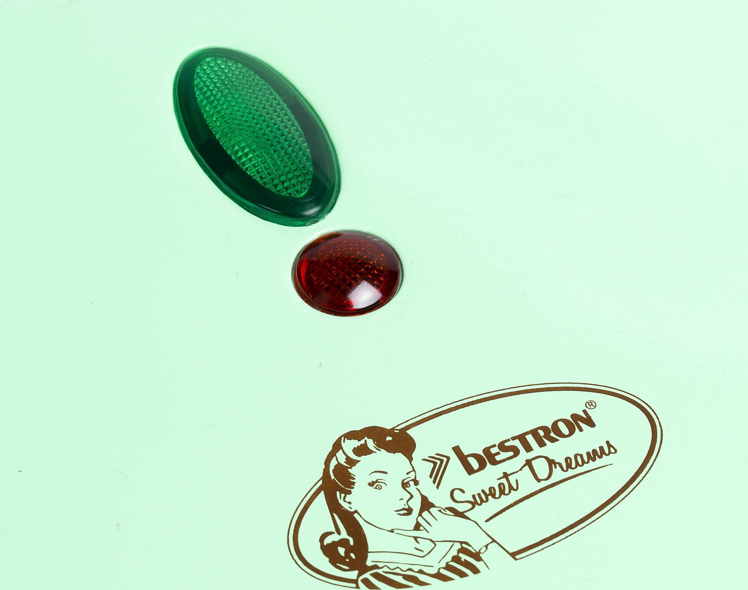 bestron Waffeleisen ASW401 Sweet Dreams, 700 W, mit Antihaftbeschichtung, Retro Design, für Belgische Waffeln