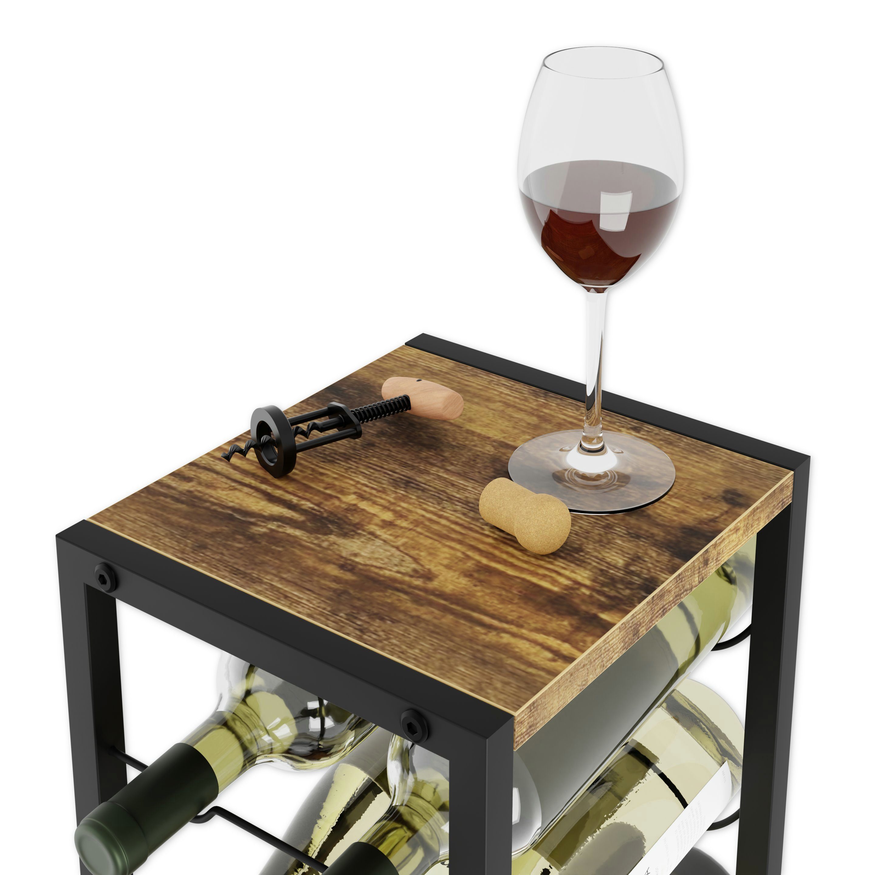 Lenmar Weinregal Weinregal aus Metall,Flaschenregal, Regale, Flaschenhalter LOFT 2-6