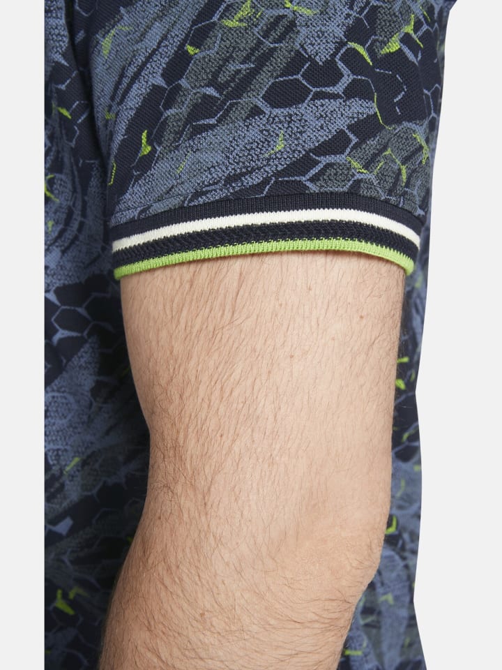 Charles Colby Poloshirt EARL BEAGAN in dunkelblau bedruckt günstig kaufen L