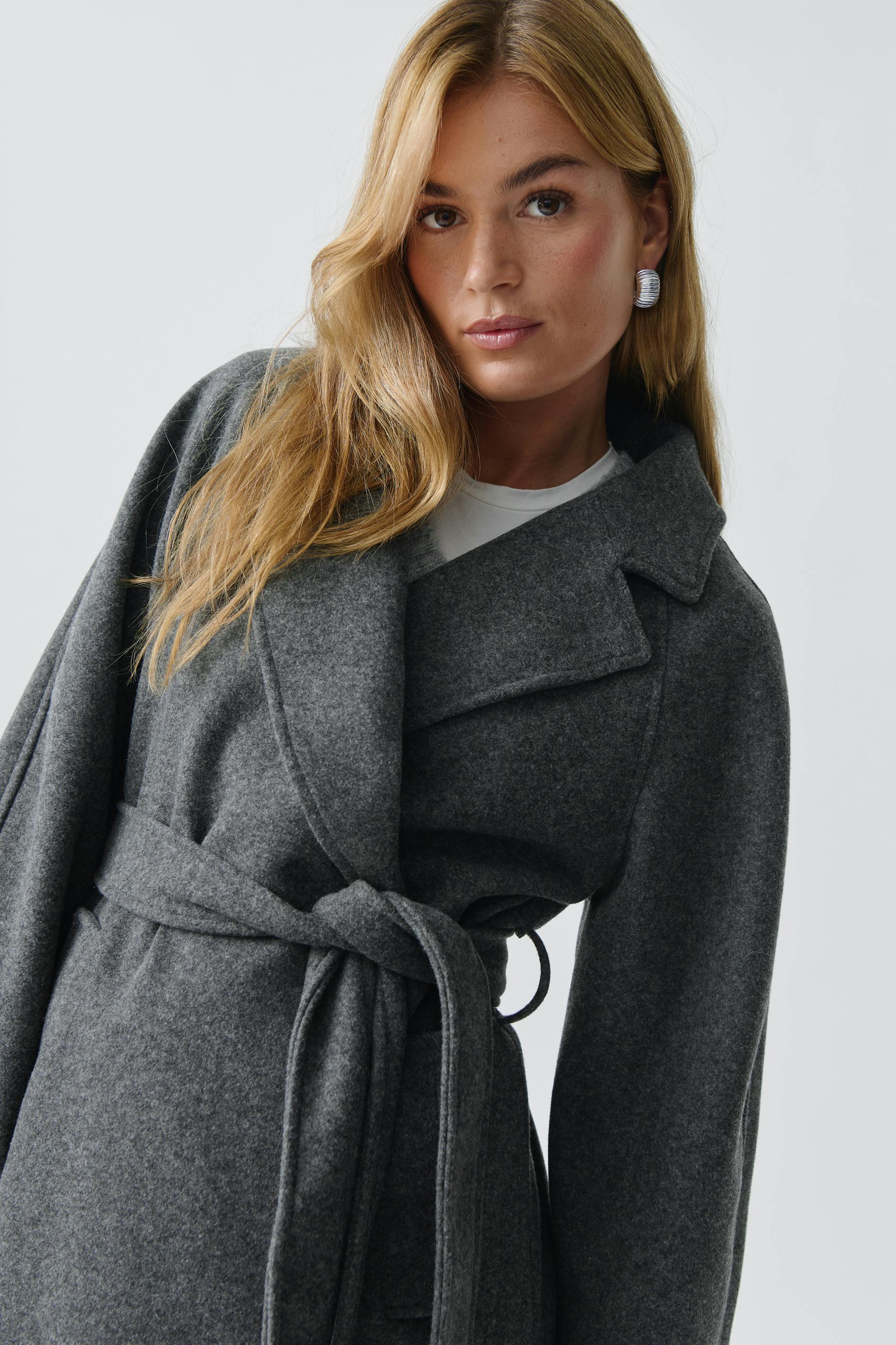 Belted long coat