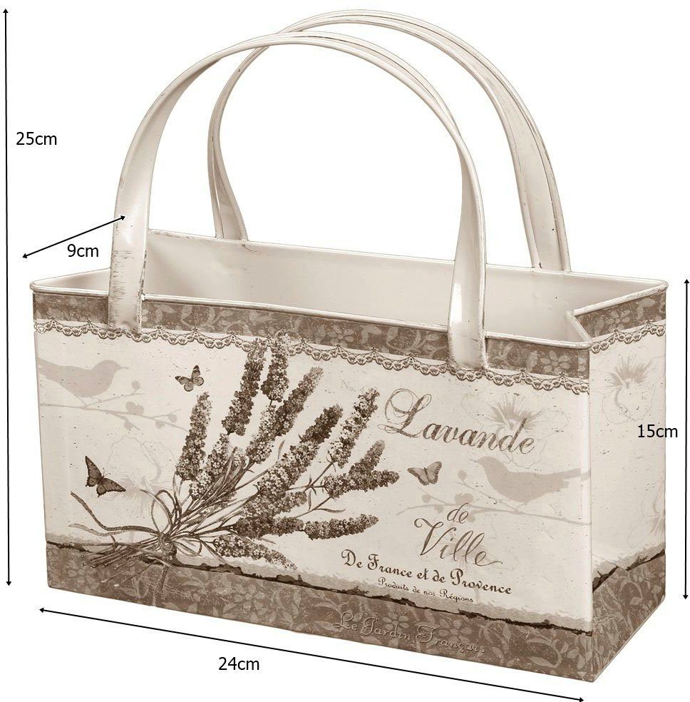 Ambiente Haus Übertopf Lavendel - Tasche aus Metall (1 St)