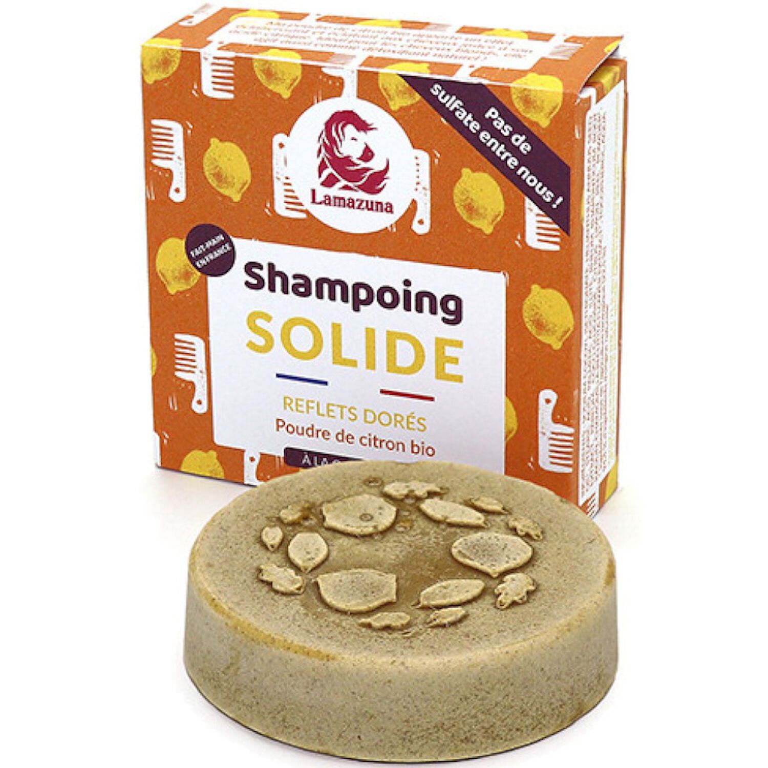 Lamazuna Shampooing Solide Reflets Dorés - Citron Bio 70g