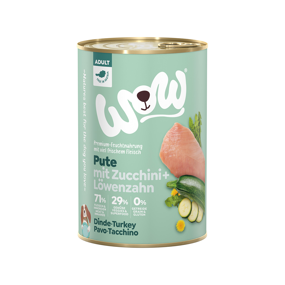 WOW Adult Pute mit Zuchhini und Löwenzahn kaufen bei ZooRoyal