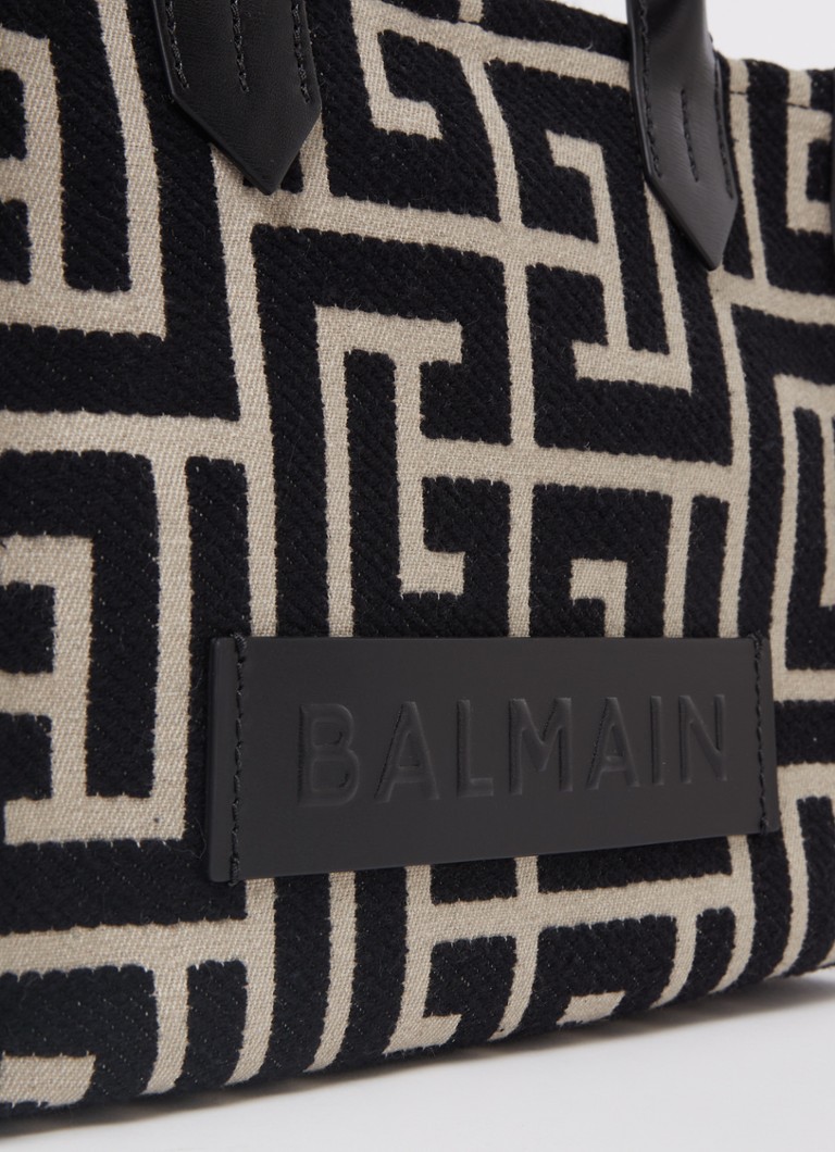 Geantă de umăr Balmain B-Army cu detalii din piele