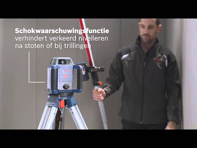 Bosch Blue 0601061806 GRL 400 H lasermottaker rotasjonslaser 1x 9V batteri 2x 1,2V batteri og lader i L-BOXX