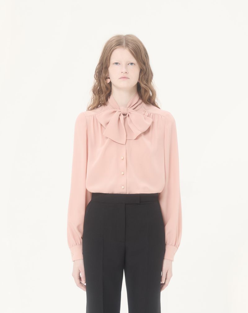Camisa de crepe de chine
