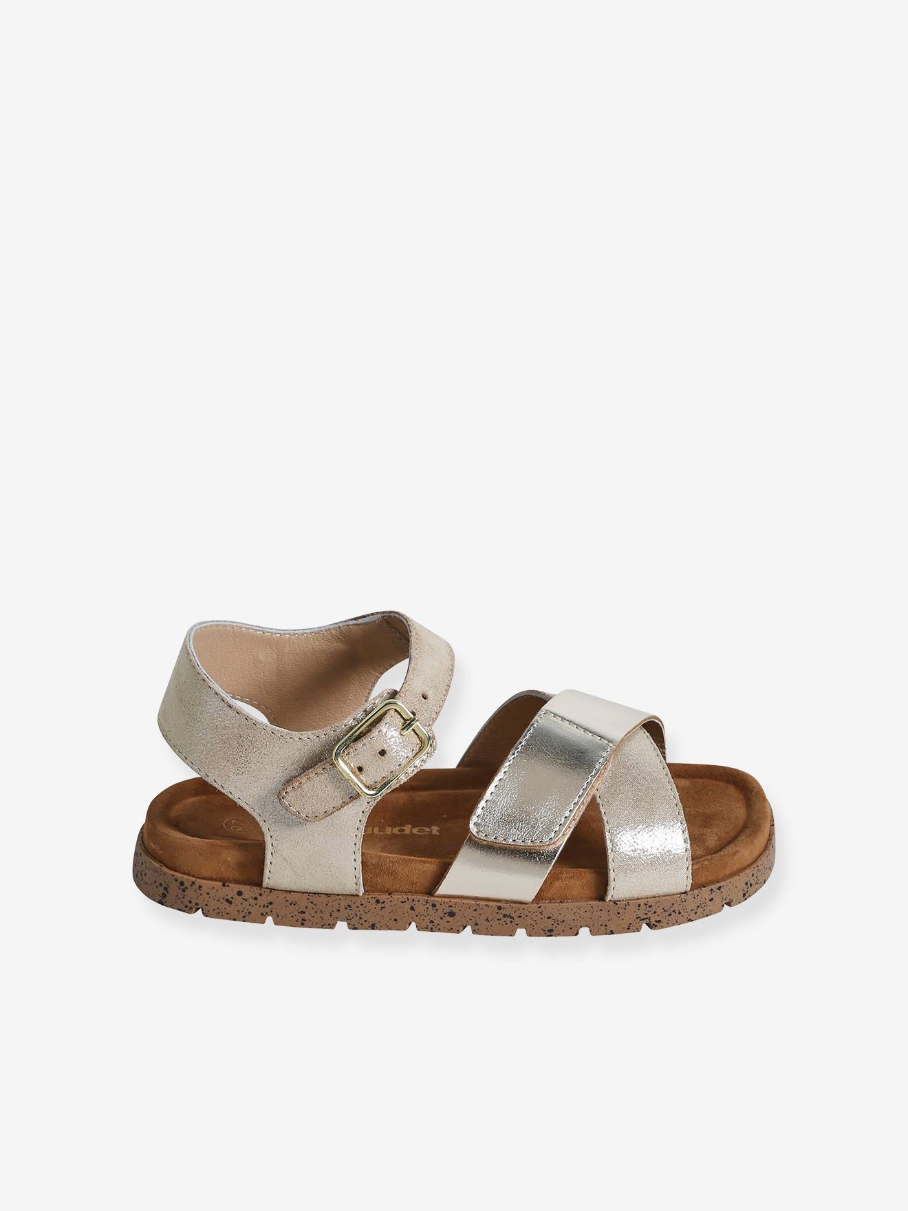 Vertbaudet Kinder Sandalen in Glanz-Optik - gold