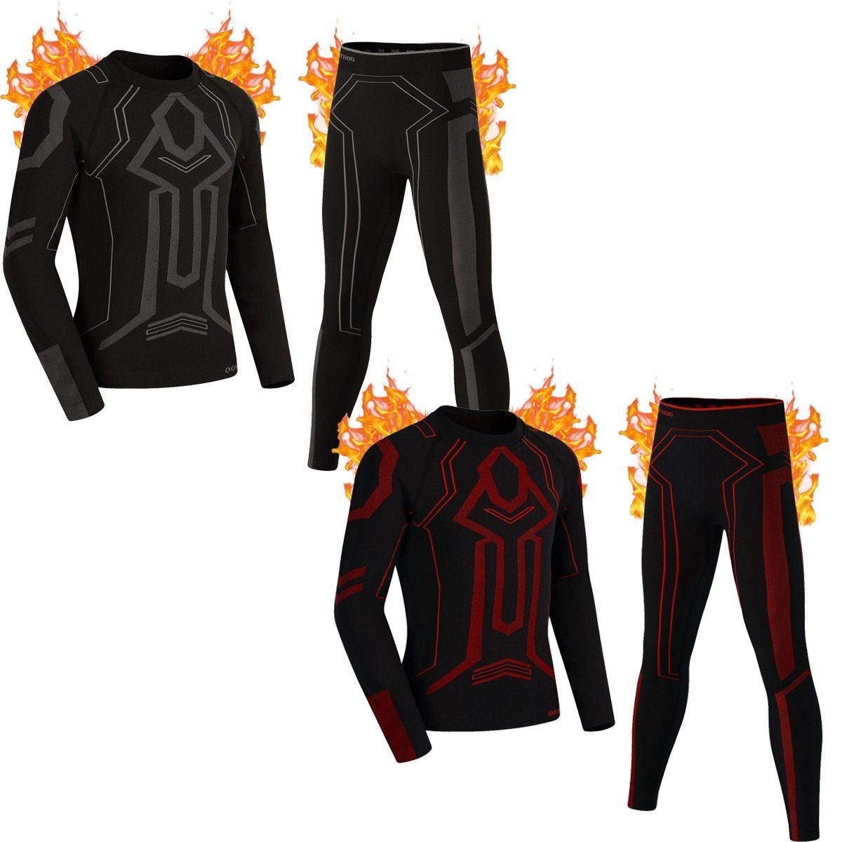 MEETYOO Thermounterhemd Kinder Funktionswäsche Thermounterwäsche Set (Unterhose Unterhemd, Basisschicht set 1 Stück / 2 Stück) Fleece Warm Atmungsaktiv