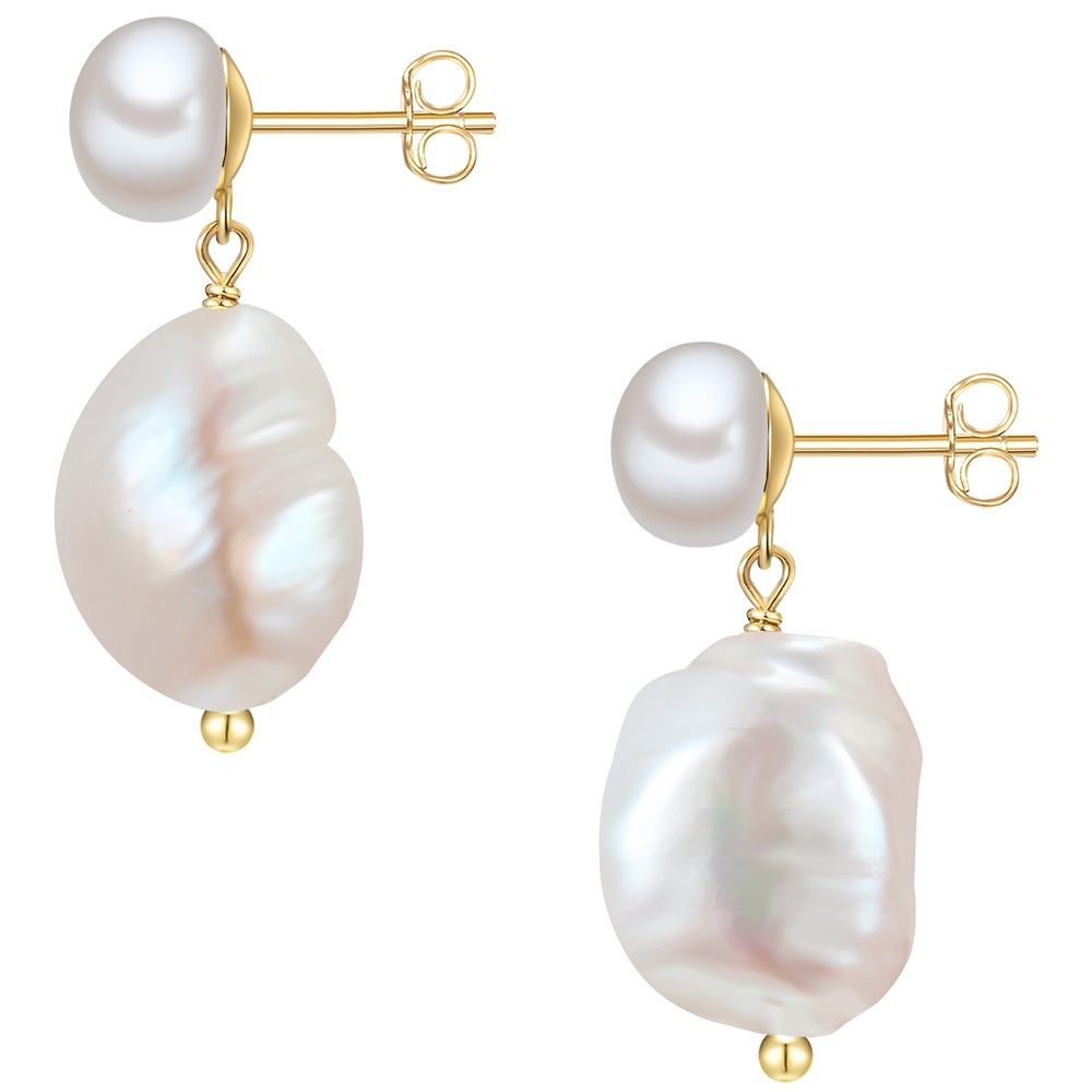 Glanzstücke München Boucles d'oreille en argent Perle de culture d'eau douce Perle de culture d'eau d Boucles d'oreilles