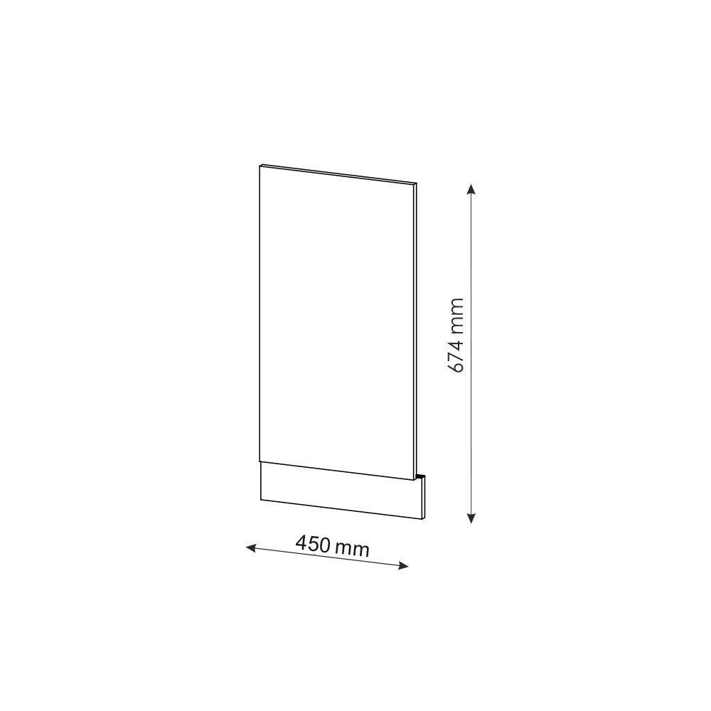 Vicco Frontblende Geschirrspülerblende Fame-Line 45 cm Goldkraft Anthrazit-Gold Landhaus