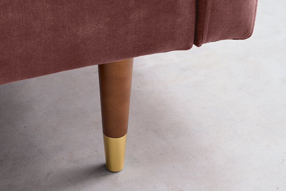 riess-ambiente Schlafsofa COUTURE 196cm altrosa / braun, Einzelartikel 1 Teile, Wohnzimmer · Microvelours · Bettfunktion