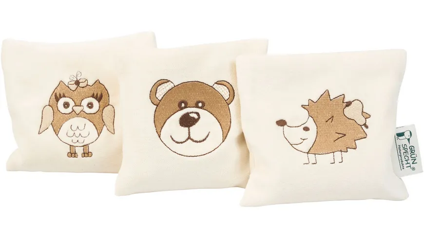 Grünspecht Bio-Leinsamenkissen für Babys mit Bezug