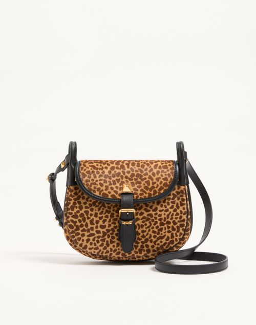 Valentino Garavani Flâneuse Lille Crossbody-taske i dyreprint med hesteskindseffekt i kalveskind