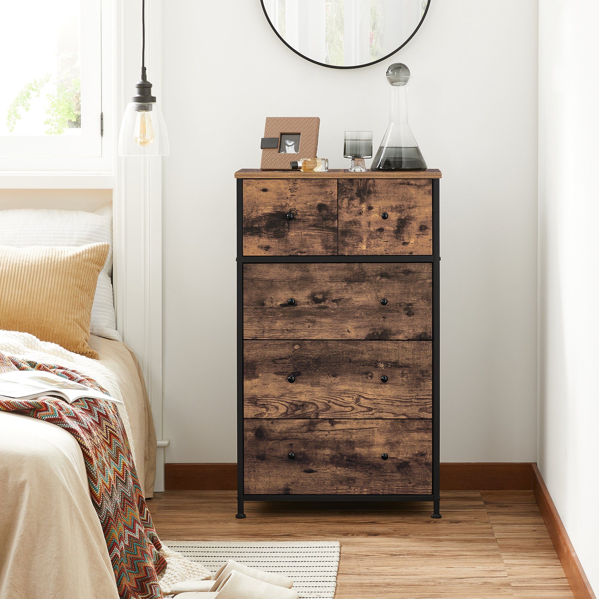 SONGMICS Kommode, Stoffschubalden, Industrie-Design