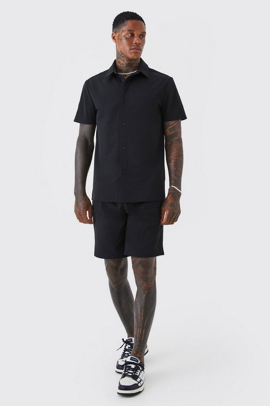 Stretch-Hemd & Shorts