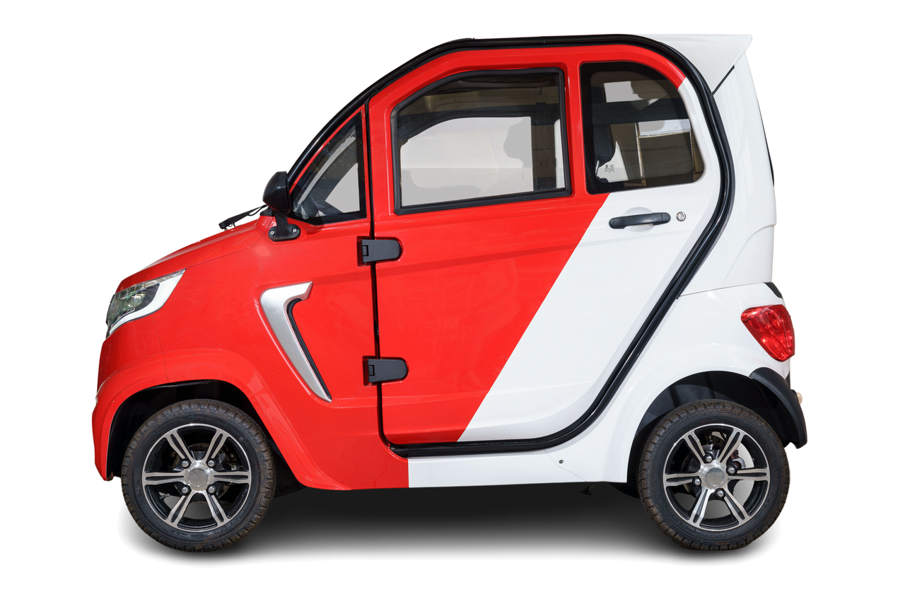 Stormborn X8 – 2 kW, Blei-Gel-Akku, 45 oder 25 km/h rot-weiß - Elektrokabinenroller