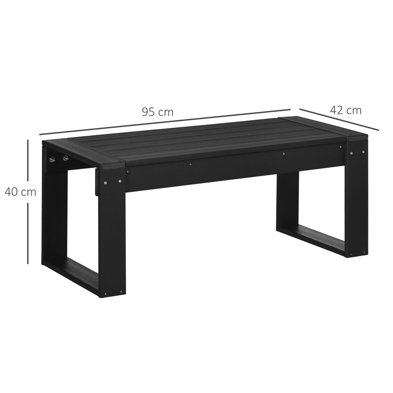 Outsunny Beistelltisch, Gartentisch, Couchtisch mit Holzoptik für Balkon
