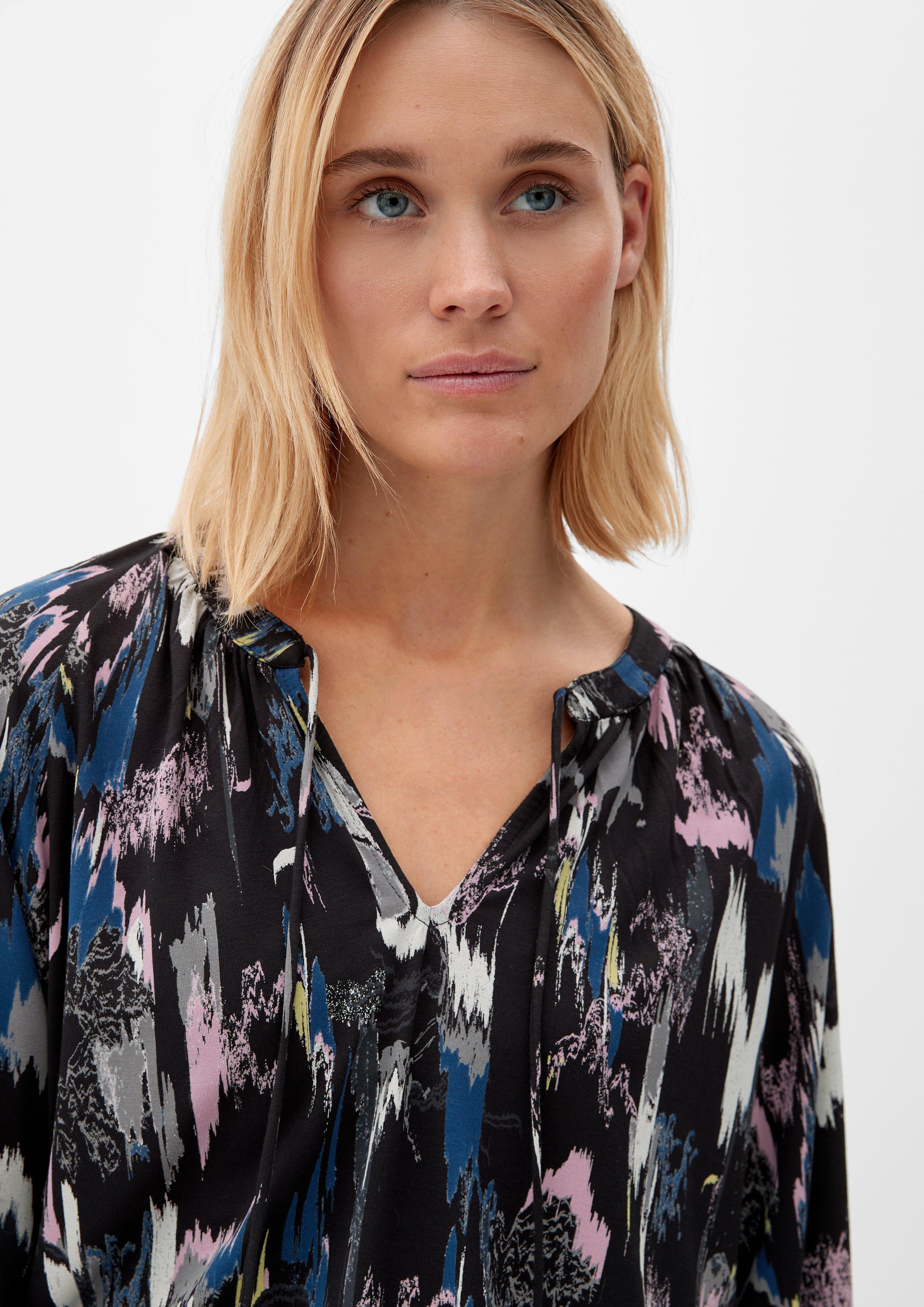 Jerseybluse mit Allover-Muster  2125376-99A1