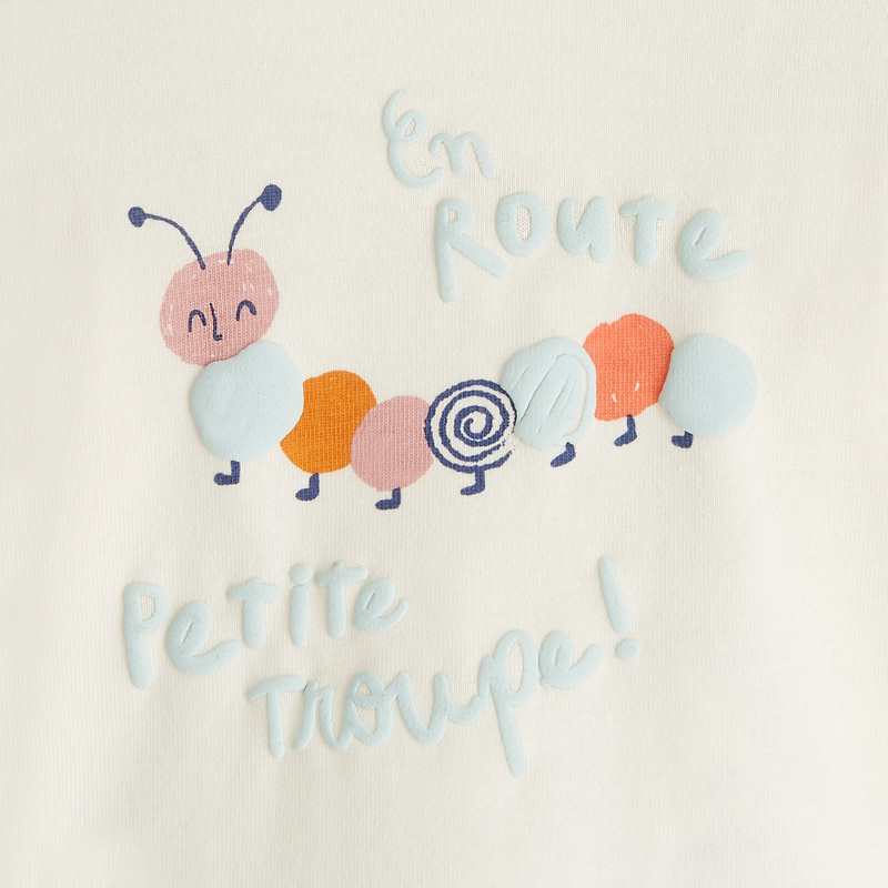 T-shirt motif chenille bébé mixte blanc cassé Catimini