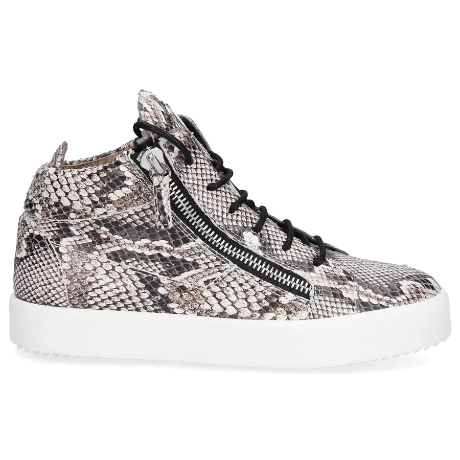 Giuseppe Zanotti - Sneaker high KRISS PHYTON Kalbsleder Logo Print beige - beige