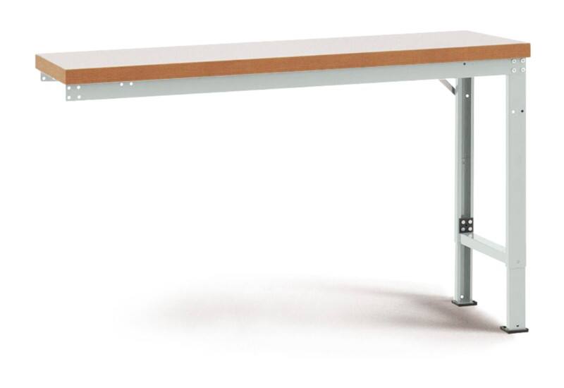 Manuflex Anbauwerkbank Profi Kunststoff, Stahl Lichtgrau 1.500 x 700 mm