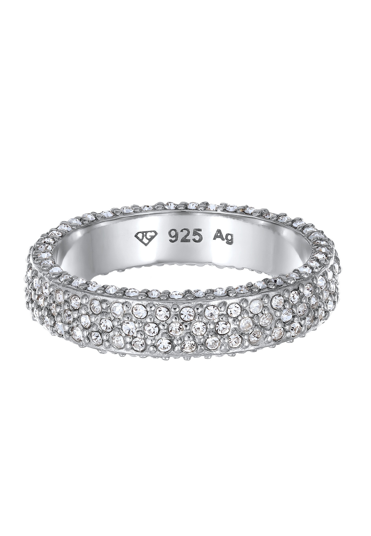Anillo Elli Elli con piedras, cristales de vidrio conmemorativos para mujer, corte Xilion, plata de ley 925 blanca.