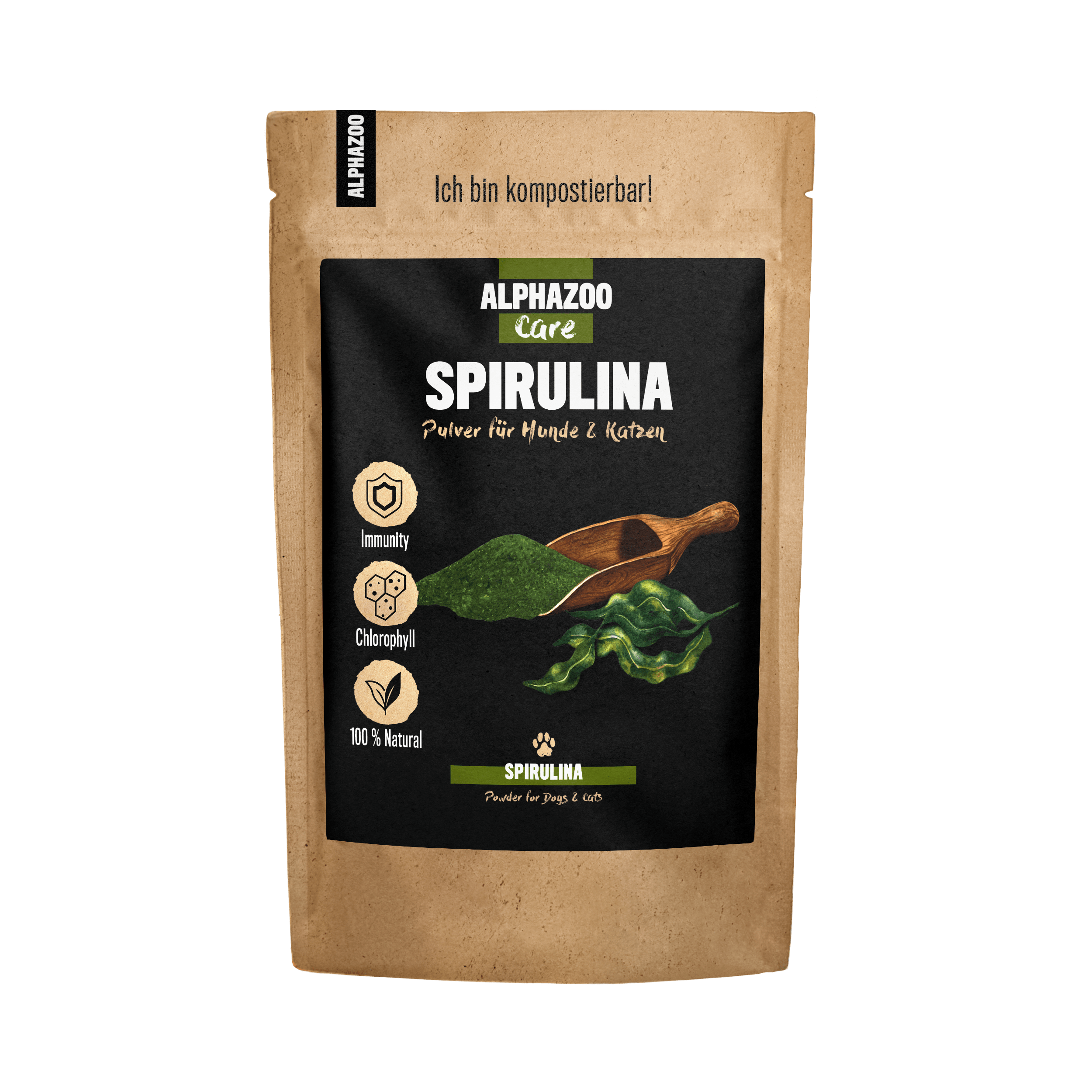 ALPHAZOO Ergänzungsfutter & Aufzucht ALPHAZOO Spirulina-Pulver für Hunde und Katzen 250 g