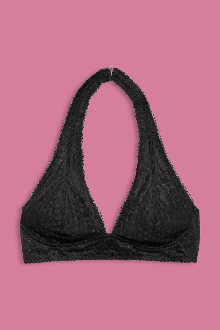 Neckholder-BH aus Recycling-Material mit Spitze