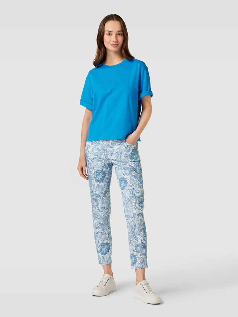 Hose mit Allover-Muster Modell 'ORNELLA' in blau