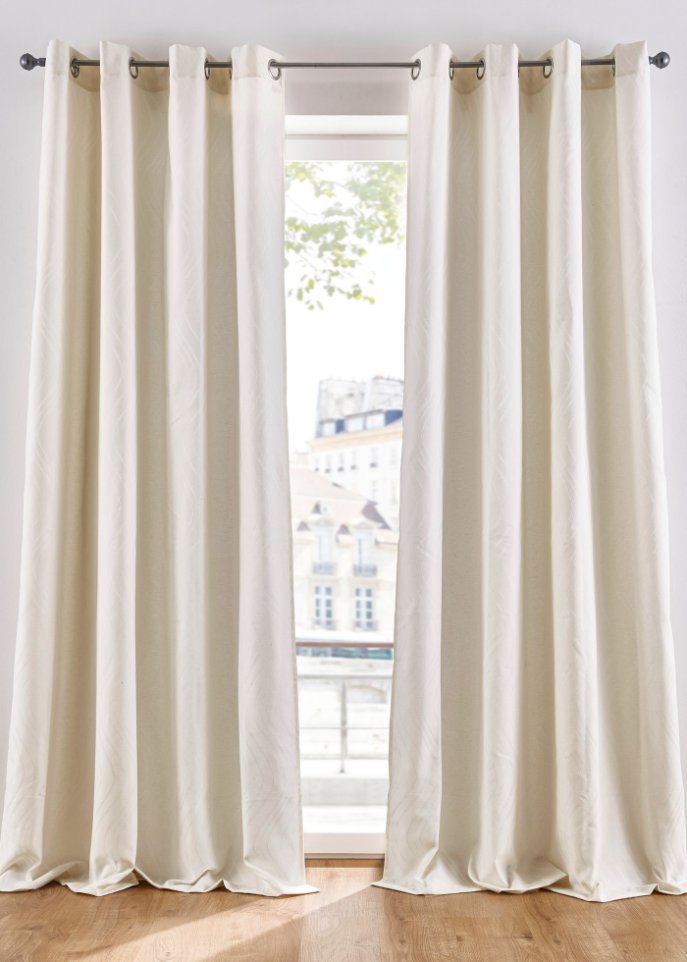 Jacquard Vorhang mit Wellenmuster (1er Pack)