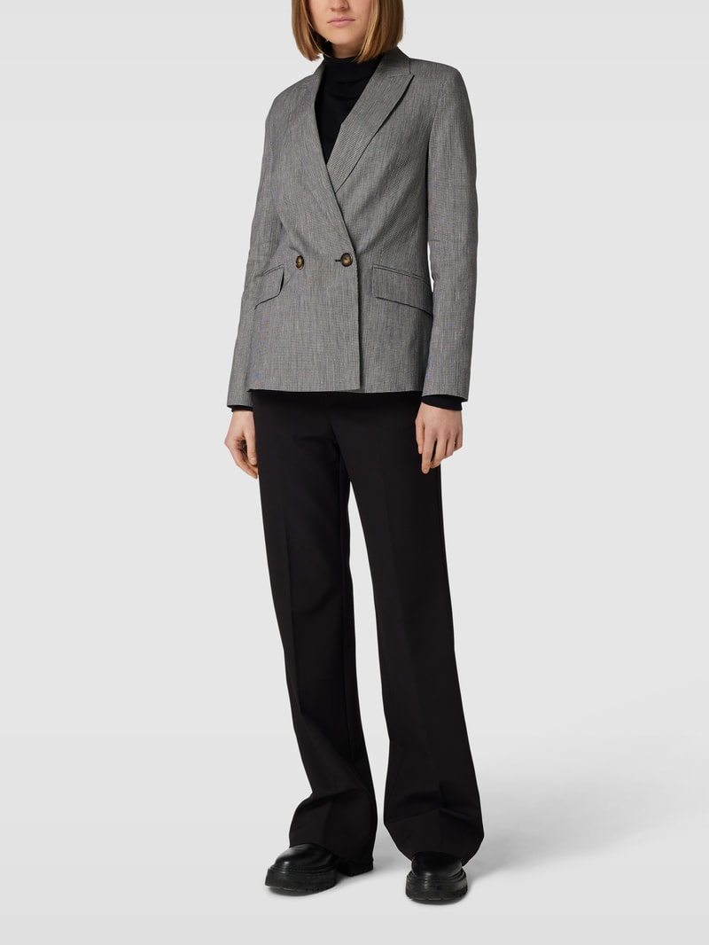 Blazer mit Hahnentrittmuster in marineblau