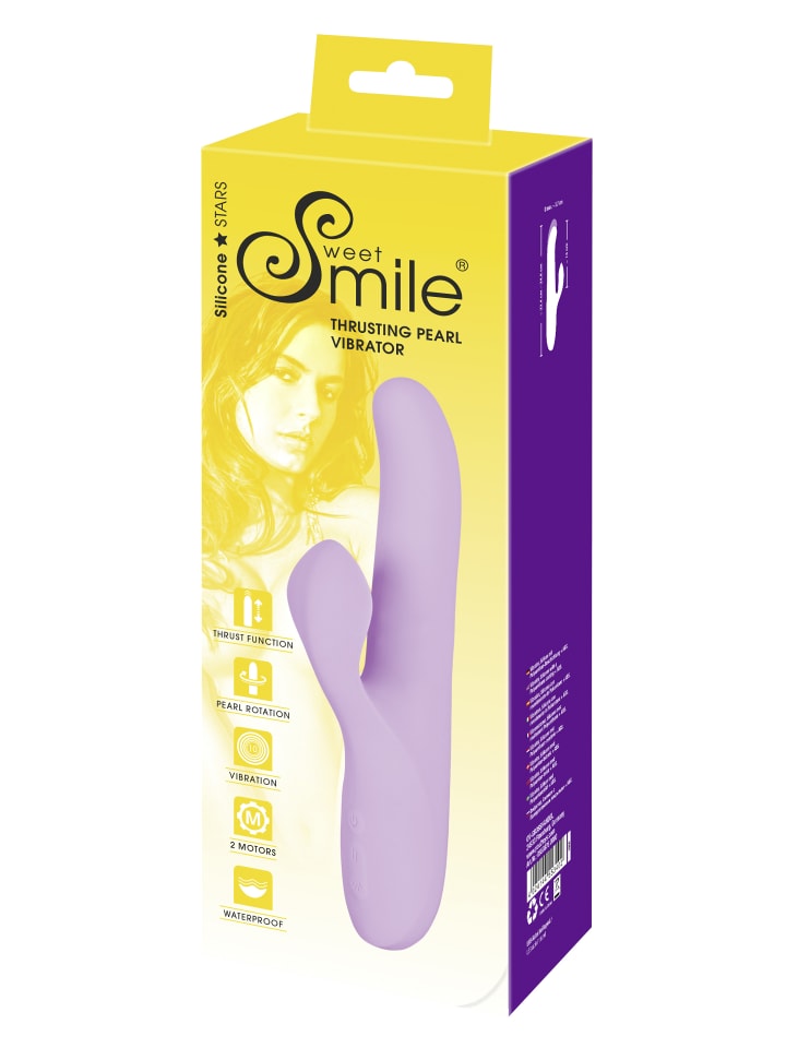 Sweet Smile Rabbitvibrator Thrusting Pearl Vibrator in lila günstig kaufen 23,5