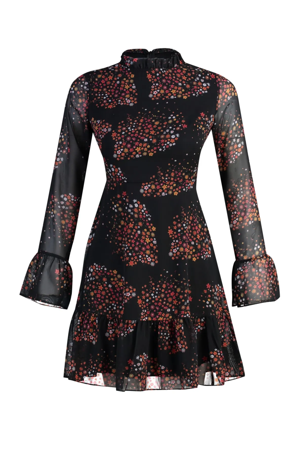 Trendyol Collection  Braunes Webkleid mit hohem Kragen TCLAW19LJ0076